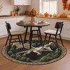 image:imageCustom 3D Effect Dragon Round Rug Personalized 3D Printed Dragon Book Lovers Library Optical Illusion Rug NonSlip Carpet for Bedroom Living Room Birthday Gifts D8D18