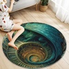 image:imageCustom 3D Effect Dragon Round Rug Personalized 3D Printed Dragon Book Lovers Library Optical Illusion Rug NonSlip Carpet for Bedroom Living Room Birthday Gifts D8D6