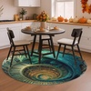 image:imageCustom 3D Effect Dragon Round Rug Personalized 3D Printed Dragon Book Lovers Library Optical Illusion Rug NonSlip Carpet for Bedroom Living Room Birthday Gifts D8D6