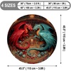 image:imageCustom 3D Effect Dragon Round Rug Personalized 3D Printed Dragon Book Lovers Library Optical Illusion Rug NonSlip Carpet for Bedroom Living Room Birthday Gifts D8D4