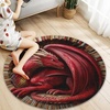 image:imageCustom 3D Effect Dragon Round Rug Personalized 3D Printed Dragon Book Lovers Library Optical Illusion Rug NonSlip Carpet for Bedroom Living Room Birthday Gifts D8D11