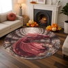 image:imageCustom 3D Effect Dragon Round Rug Personalized 3D Printed Dragon Book Lovers Library Optical Illusion Rug NonSlip Carpet for Bedroom Living Room Birthday Gifts D8D14