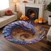 image:imageCustom 3D Printed Dragon Round Rug Personalized 3D Effect Dragon Book Lover Round Rug NonSlip Rugs Carpet for Bedroom Living Room Birthday D1