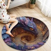 image:imageCustom 3D Printed Dragon Round Rug Personalized 3D Effect Dragon Book Lover Round Rug NonSlip Rugs Carpet for Bedroom Living Room Birthday D1
