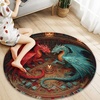 image:imageCustom 3D Printed Dragon Round Rug Personalized 3D Effect Dragon Book Lover Round Rug NonSlip Rugs Carpet for Bedroom Living Room Birthday D4