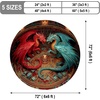 image:imageCustom 3D Printed Dragon Round Rug Personalized 3D Effect Dragon Book Lover Round Rug NonSlip Rugs Carpet for Bedroom Living Room Birthday D4