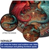 image:imageCustom 3D Printed Dragon Round Rug Personalized 3D Effect Dragon Book Lover Round Rug NonSlip Rugs Carpet for Bedroom Living Room Birthday D4