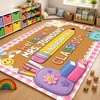 image:imagePersonalized Classroom Rug for Teachers Pink Checkered Gingham Classroom Carpet for Preschool Daycare Reading Corner  Custom Teacher Name Kindergarten Welcome Rug Back to School Decor 1 A4A3
