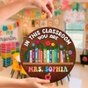 image:imagePersonalized Teacher Appreciation Gifts Teacher Door Signs Welcome Sign for Classroom Door Floral Teacher Name Sign Back to School Door Hanger Teacher Gifts from Students Wooden Plaque Floral Book