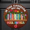 image:imagePersonalized Teacher Appreciation Gifts Teacher Door Signs Welcome Sign for Classroom Door Floral Teacher Name Sign Back to School Door Hanger Teacher Gifts from Students Wooden Plaque Floral Book