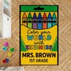 image:imagePersonalized Teacher Classroom Rug  Back to School Welcome Mat with A Plus Style  Custom Teacher Gift for Classroom Decor Composition Notebook Rugs Gift Crayon BoxCrayon Box