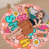 image:imagePersonalized Teacher Round Rug with Name  Custom Composition Notebook Carpet for Reading Corner Classroom  Soft Area Mat with Crayon Gift for Teachers Kids Floor Mat Music NoteDisco Ball Style