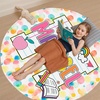 image:imagePersonalized Teacher Round Rug with Name  Custom Composition Notebook Carpet for Reading Corner Classroom  Soft Area Mat with Crayon Gift for Teachers Kids Floor Mat Music NotePolka Dot Style
