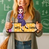 image:imageTeacher Appreciaion Gift Personalized Teacher Wooden Plaque Doll Teacher Sitting On Pencil Sign Colorful Abc Alphabet Desk Sign Back To School Gifts For Teacher Women With Name Sign DOLL TEACHER