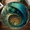 image:imageCustom 3D Effect Dragon Round Rug Personalized 3D Printed Dragon Book Lovers Library Optical Illusion Rug NonSlip Carpet for Bedroom Living Room Birthday Gifts D8D6