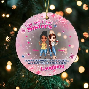image:imageBestie Ornament Personalized  Best Friend Bestie Ornaments Unbiological Sister Ornament Personalized Acrylic for BFF Soul Sister Cute Pink