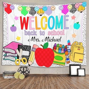image:imageCHILLGEN Customized Classroom Tapestry Welcome Back To School Teacher Banner Hanger Teacher Tapestry with Name First Day of School Gifts for Playroom Classroom School Decor CLASS06CLASS05