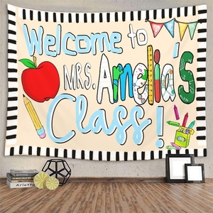 image:imageCHILLGEN Customized Classroom Tapestry Welcome Back To School Teacher Banner Hanger Teacher Tapestry with Name First Day of School Gifts for Playroom Classroom School Decor CLASS06CLASS01