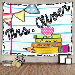 image:imageCHILLGEN Customized Classroom Tapestry Welcome Back To School Teacher Banner Hanger Teacher Tapestry with Name First Day of School Gifts for Playroom Classroom School Decor CLASS06CLASS04