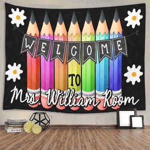 image:imageCHILLGEN Customized Classroom Tapestry Welcome Back To School Teacher Banner Hanger Teacher Tapestry with Name First Day of School Gifts for Playroom Classroom School Decor CLASS06CLASS03