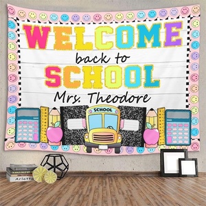 image:imageCHILLGEN Customized Classroom Tapestry Welcome Back To School Teacher Banner Hanger Teacher Tapestry with Name First Day of School Gifts for Playroom Classroom School Decor CLASS06CLASS06
