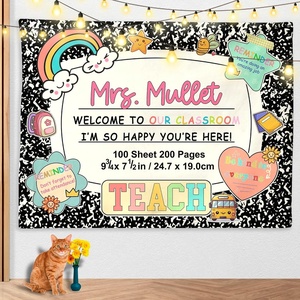 image:imageCHILLIGEN Classroom Wall Tapestry  Custom Notebook Wall Art For Boys Girls Kids Todders Back To School Decor For Playroom Classroom School Kindergarten Learning Tapestry Welcome Classroom DecorCLASSDS10