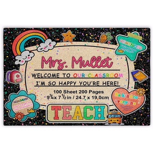 image:imageClassroom Welcome Doormat Custom Class Mat Classroom Door Mat Cute Composition Notebook Classroom Mat Doormat Clasroom Decor for Indoor Outdooor Teacher GiftsNotebookstyle01