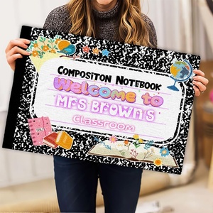 image:imageClassroom Welcome Doormat Custom Class Mat Classroom Door Mat Cute Composition Notebook Classroom Mat Doormat Clasroom Decor for Indoor Outdooor Teacher GiftsLovely Notebook
