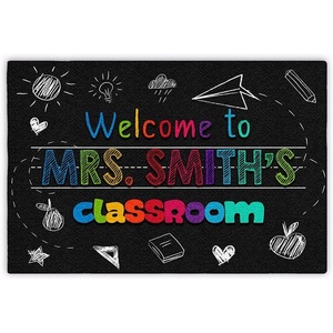 image:imageClassroom Welcome Doormat Custom Class Mat Classroom Door Mat Cute Composition Notebook Classroom Mat Doormat Clasroom Decor for Indoor Outdooor Teacher GiftsBlack Mats02