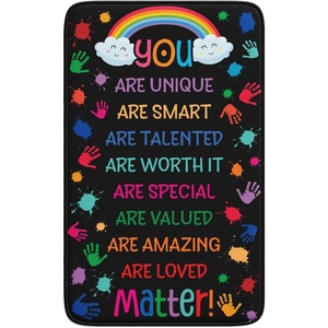 image:imageColorful Classroom Rug for Kids Handprints Area Rug School Rugs Classrooms 8x10 Handprint Soft Classroom Carpets Non Slip for Teen Kid Boy Girl Art Room Elemenrary Kindergarten Daycare HandTreeYou Are