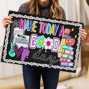 image:imageCustom Classroom Mat Back to School Doormat Classroom Welcome Mats Educational Door Rug Teacher Decor Outdoor School Rug Front Entry Floor Mat Teacher Appreciation Gift WelcomeGood Day