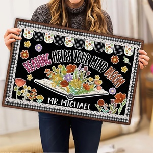 image:imageCustom Classroom Mat Back to School Doormat Classroom Welcome Mats Educational Door Rug Teacher Decor Outdoor School Rug Front Entry Floor Mat Teacher Appreciation Gift WelcomeReading