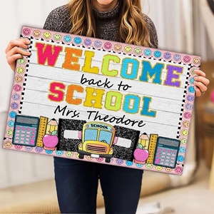 image:imageCustom Classroom Mat Back to School Doormat Classroom Welcome Mats Educational Door Rug Teacher Decor Outdoor School Rug Front Entry Floor Mat Teacher Appreciation Gift WelcomeSchool Bus