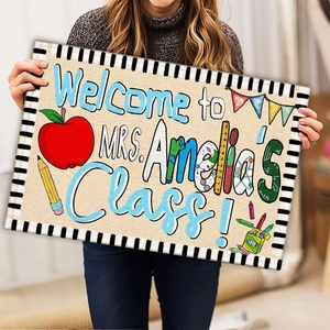 image:imageCustom Classroom Mat Back to School Doormat Classroom Welcome Mats Educational Door Rug Teacher Decor Outdoor School Rug Front Entry Floor Mat Teacher Appreciation Gift WelcomeWelcome