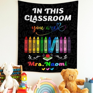 image:imageCustomize Classroom Tapestry Decor Custom Composition Notebook Welcome Teachers Name Classrooms Banner Custom Classroom Tapestries Welcome To My Class Wall Hanging Kindergarten Learning Design 1Design 6