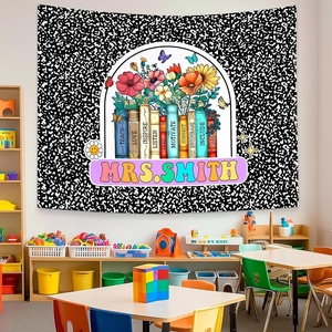 image:imageCustomize Classroom Tapestry Decor Custom Composition Notebook Welcome Teachers Name Classrooms Banner Custom Classroom Tapestries Welcome To My Class Wall Hanging Kindergarten Learning Design 1Design 4