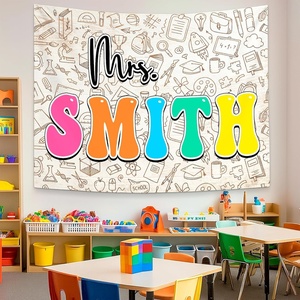 image:imageCustomize Classroom Tapestry Decor Custom Composition Notebook Welcome Teachers Name Classrooms Banner Custom Classroom Tapestries Welcome To My Class Wall Hanging Kindergarten Learning Design 1Design 10