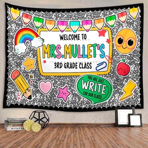 image:imageCustomize Classroom Tapestry Decor Custom Composition Notebook Welcome Teachers Name Classrooms Banner Custom Classroom Tapestries Welcome To My Class Wall Hanging Kindergarten Learning Design 1Design 9