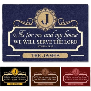 image:imagePersonalized Christian Welcome Mat As for me and My House We Will Serve The Lord Doormat Religious Prayers Thought Door Mat Outdoor Indoor Print with Family Name Entryway Decor The LordAs for Me