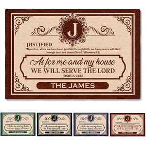 image:imagePersonalized Christian Welcome Mat As for me and My House We Will Serve The Lord Doormat Religious Prayers Thought Door Mat Outdoor Indoor Print with Family Name Entryway Decor The LordMy House