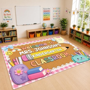 image:imagePersonalized Classroom Rug for Teachers Pink Checkered Gingham Classroom Carpet for Preschool Daycare Reading Corner  Custom Teacher Name Kindergarten Welcome Rug Back to School Decor 1 A4A3