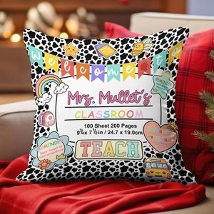 image:imagePersonalized Composition Notebook Pillow Cover 18x18 inch School Pillows Notebook Paper Pattern Throw Pillow Case with Name Pencil Pillows for Classroom Decor Back to School Gifts NOTEBOOKDS09Notebookds09