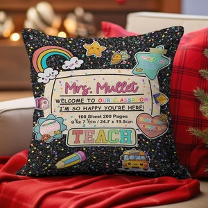 image:imagePersonalized Composition Notebook Pillow Cover 18x18 inch School Pillows Notebook Paper Pattern Throw Pillow Case with Name Pencil Pillows for Classroom Decor Back to School Gifts NOTEBOOKDS09Notebookds04