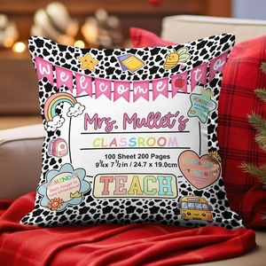 image:imagePersonalized Composition Notebook Pillow Cover 18x18 inch School Pillows Notebook Paper Pattern Throw Pillow Case with Name Pencil Pillows for Classroom Decor Back to School Gifts NOTEBOOKDS09Notebookds07
