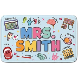 image:imagePersonalized Teacher Classroom Rug  Back to School Welcome Mat with A Plus Style  Custom Teacher Gift for Classroom Decor Composition Notebook Rugs Gift Crayon BoxSpeech Therapist Style