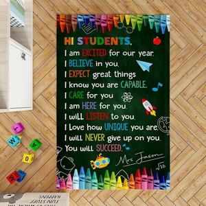 image:imagePersonalized Teacher Classroom Rug  Back to School Welcome Mat with A Plus Style  Custom Teacher Gift for Classroom Decor Composition Notebook Rugs Gift Crayon BoxPencils Style