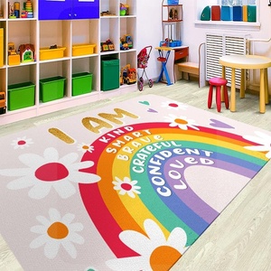 image:imagePersonalized Teacher Classroom Rug  Back to School Welcome Mat with A Plus Style  Custom Teacher Gift for Classroom Decor Composition Notebook Rugs Gift Crayon BoxRainbow