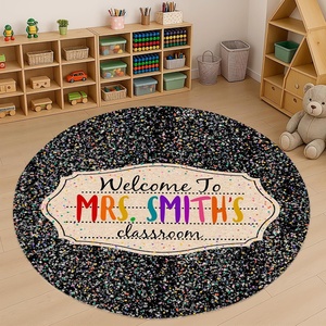 image:imagePersonalized Teacher Round Rug with Name  Custom Composition Notebook Carpet for Reading Corner Classroom  Soft Area Mat with Crayon Gift for Teachers Kids Floor Mat Music NoteGalaxy Pattern