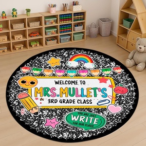 image:imagePersonalized Teacher Round Rug with Name  Custom Composition Notebook Carpet for Reading Corner Classroom  Soft Area Mat with Crayon Gift for Teachers Kids Floor Mat Music NoteCute Notebook