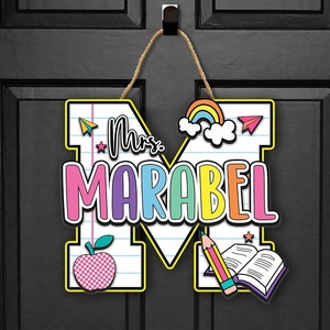 image:imagePersonalized Welcome Door Sign for Classroom  Custom Teacher Name Sign Classroom Door Sign Back To School Decoration Teacher Signs for Classroom Custom Name TeacherAlphabet